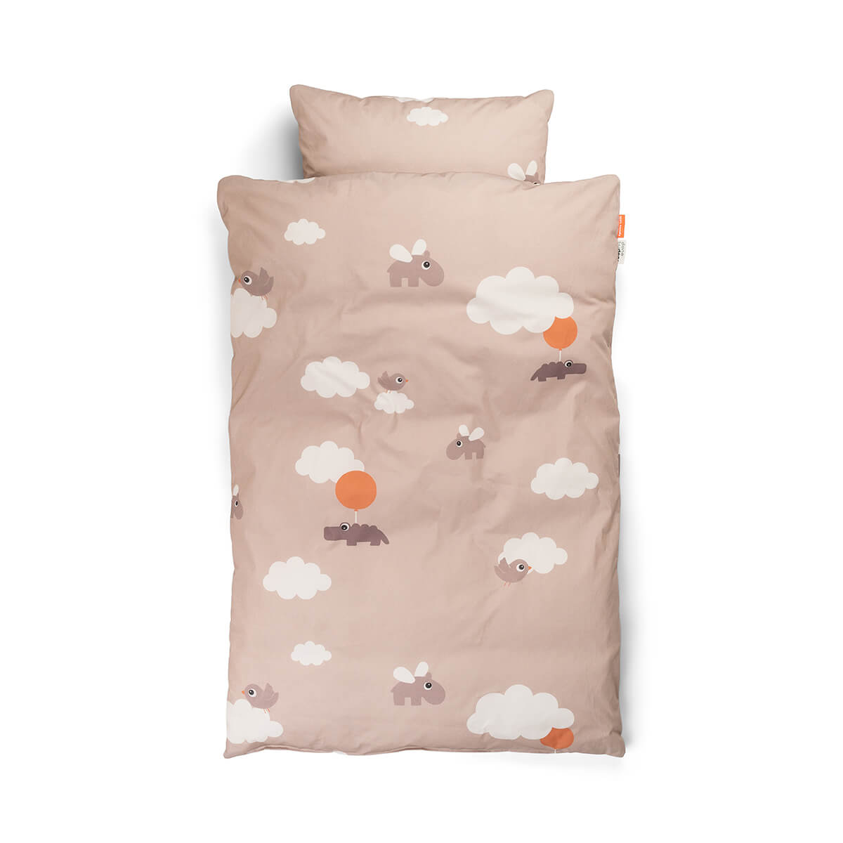 Bettwäsche Baby INT/DK GOTS Happy clouds Rosa
