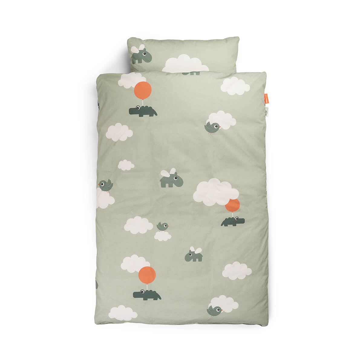 Bettwäsche Junior DK GOTS Happy clouds Grün