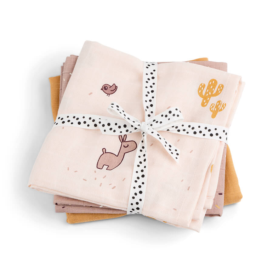 Mullwindeln 3-er Pack GOTS Lalee Rosa