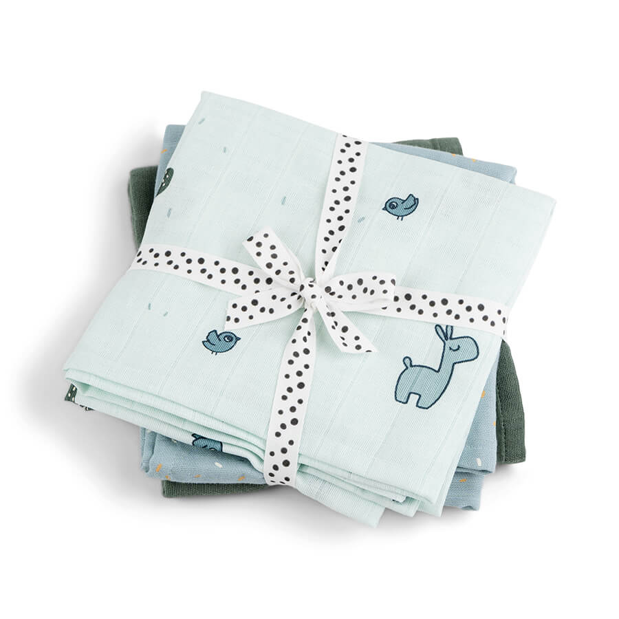 Mullwindeln 3-er Pack GOTS Lalee Blau