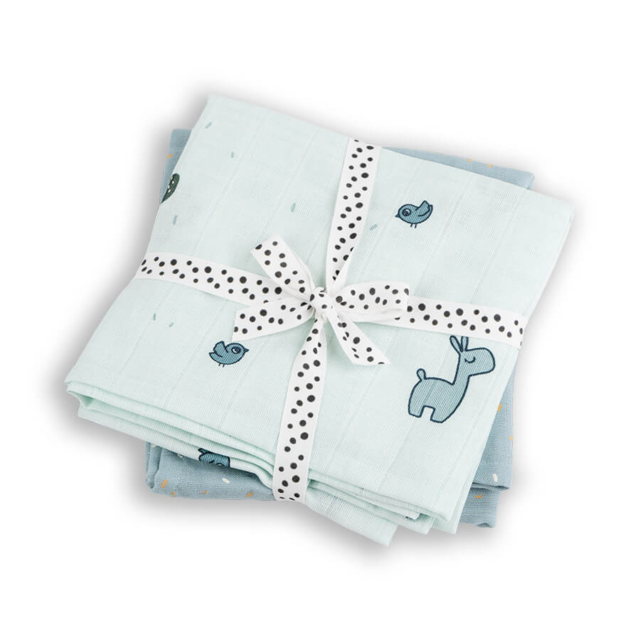 Mullwindel Wrap 2 Stück GOTS Lalee Blau