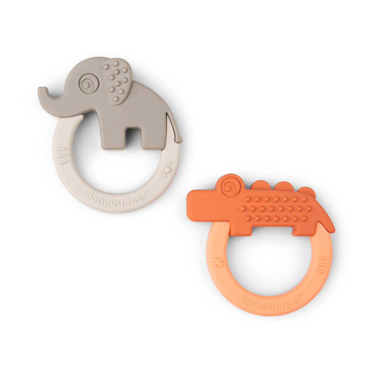 Beißring 2-er Pack Deer friends Papaya/Sand
