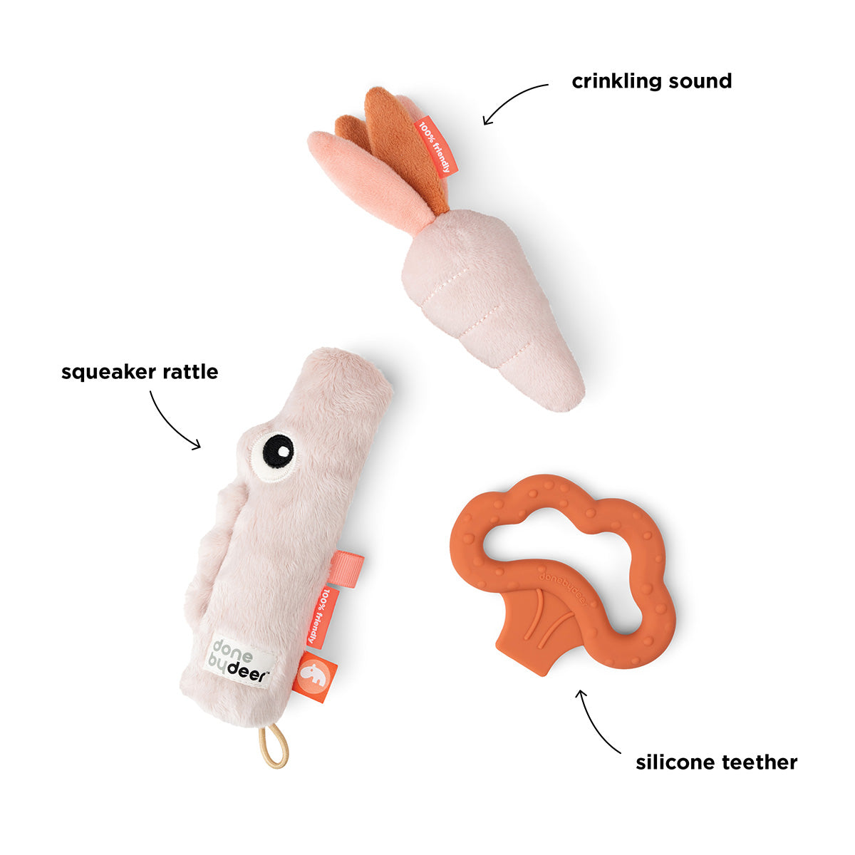 Sensorik-Spielset 3 Teile Croco Rosa