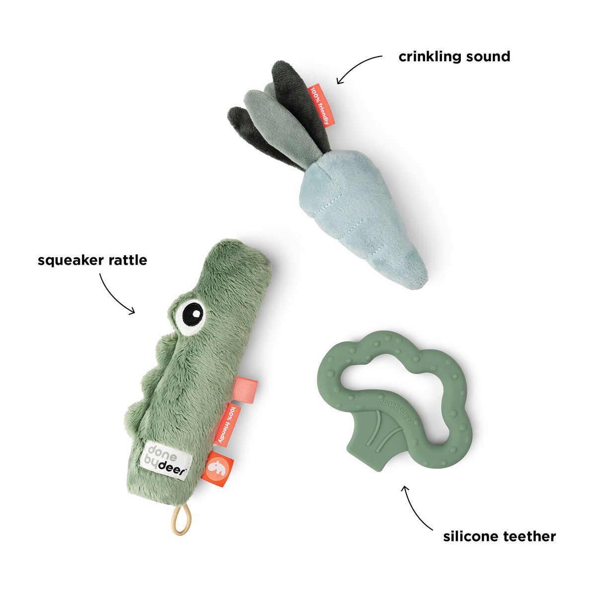 Sensorik-Spielset 3 Teile Croco Grün