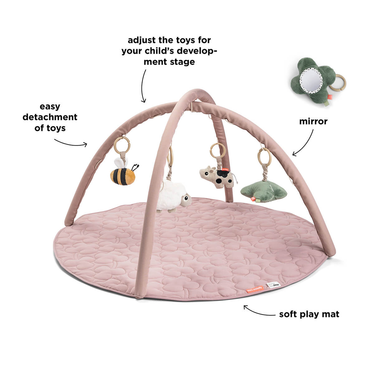 Spielbogen mit Krabbeldecke Tiny farm Rosa