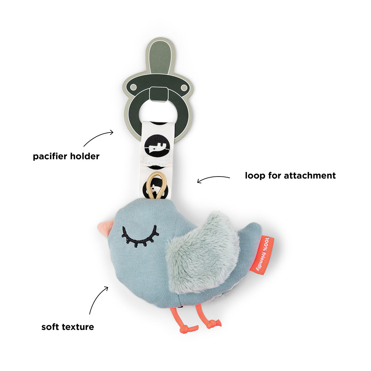 Schnullerhalter Birdee Blau