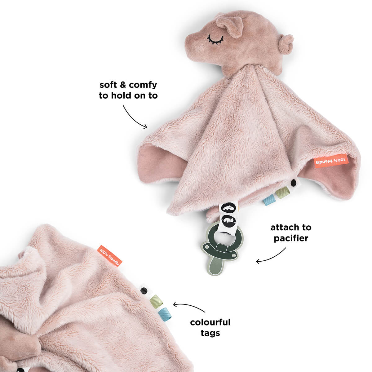 Baby-Kuscheltuch Pigee Rosa