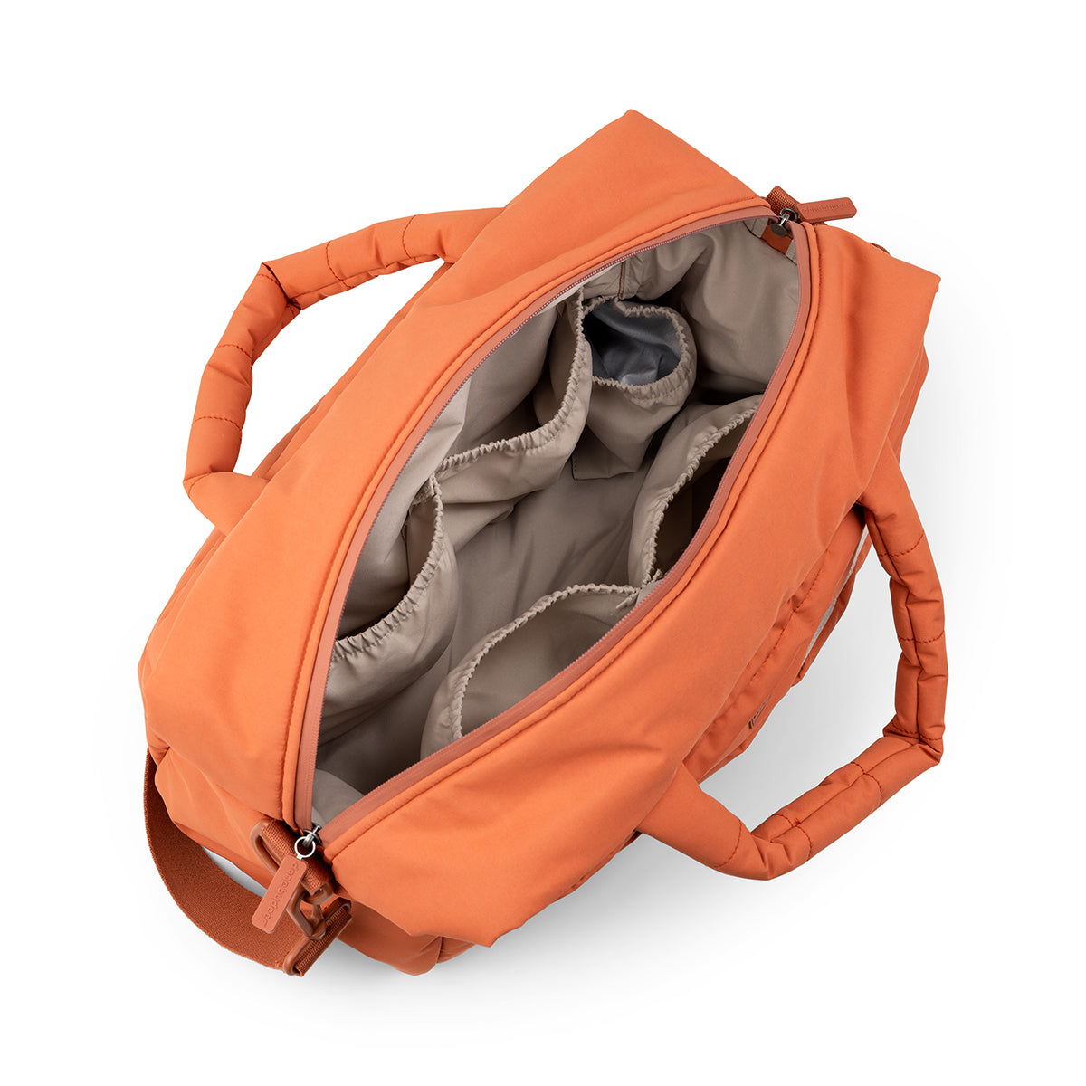 Gesteppte Wickeltasche Papaya