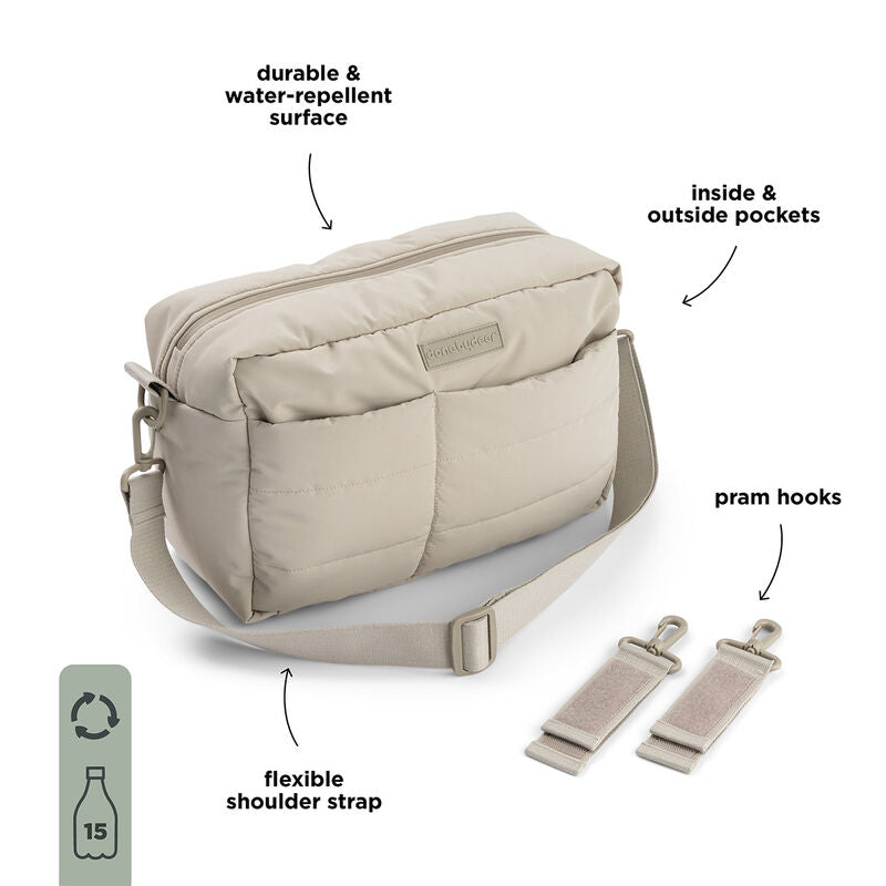 Gesteppte Wickeltasche Beige