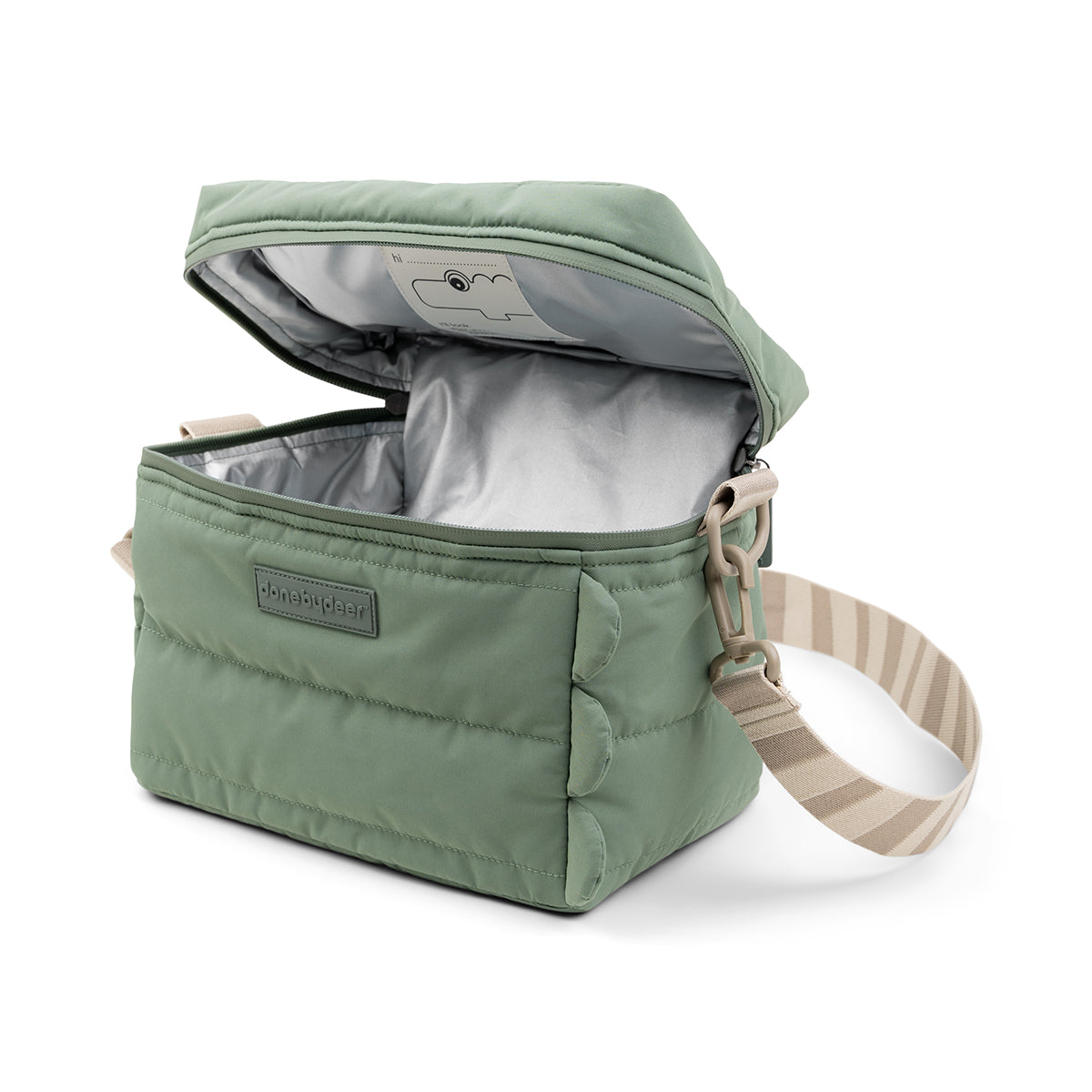 Gesteppte Thermotasche Croco Grün