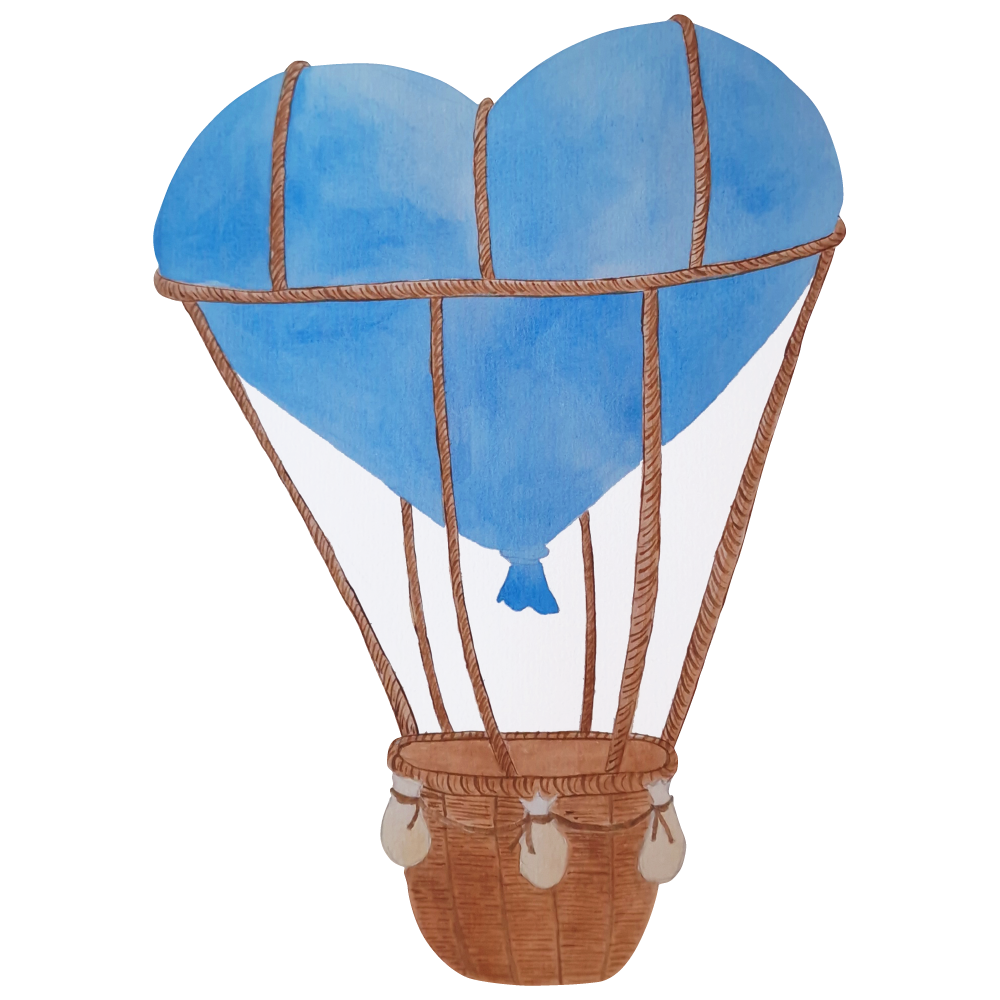Wandsticker Herz Ballon blau