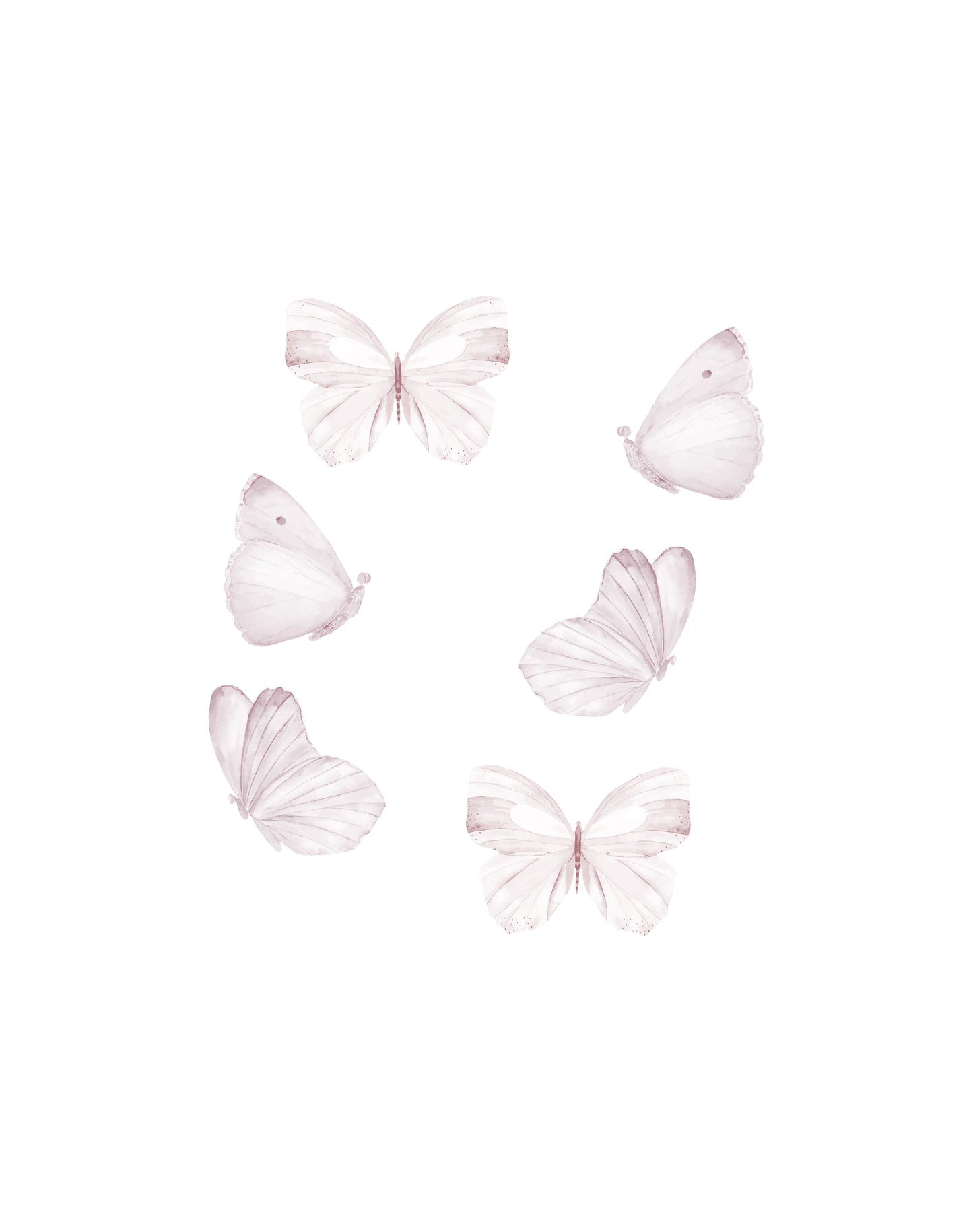 Wandtattoo Schmetterlinge 6 Stk. - Weiss