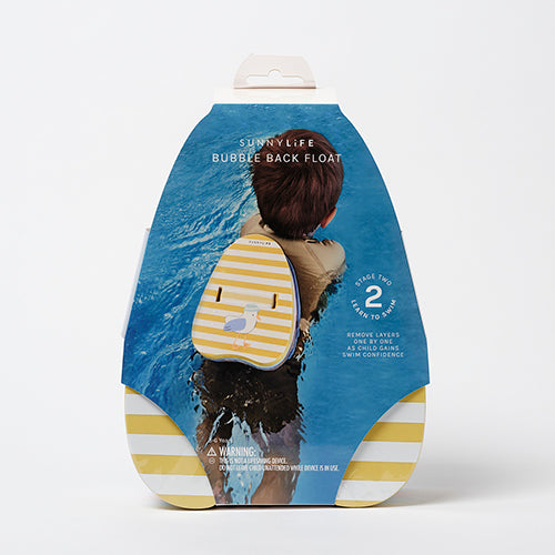 Kinder Back Float Schwimmhilfe Sid die Möve Mustard Stripe (SS25)