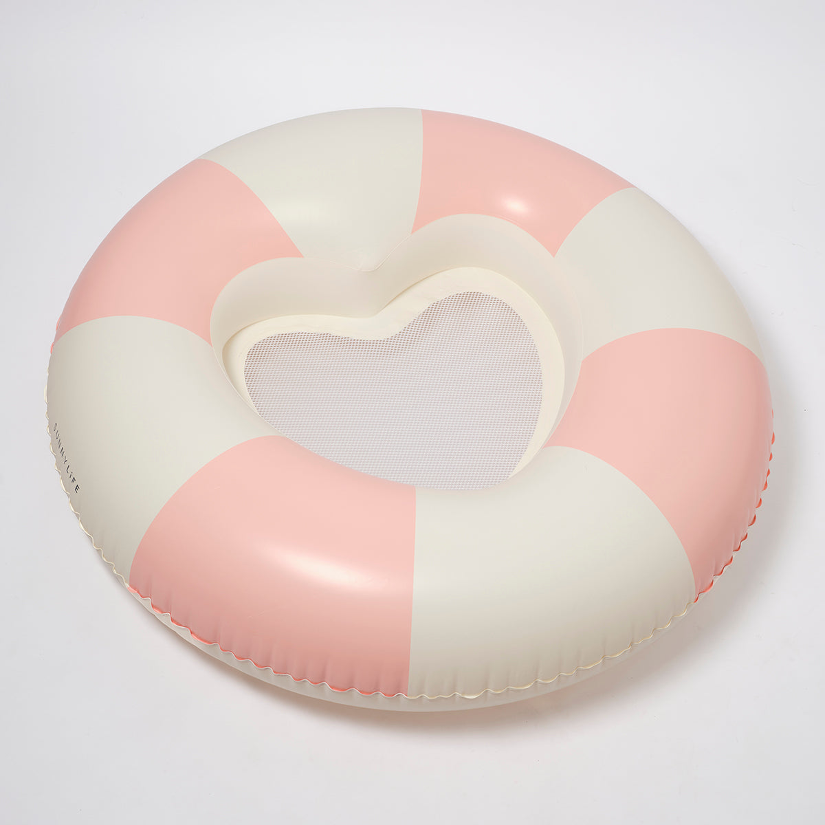 Poolring mit Netz Luxus Stole My Heart Pink Stripe (SS25)