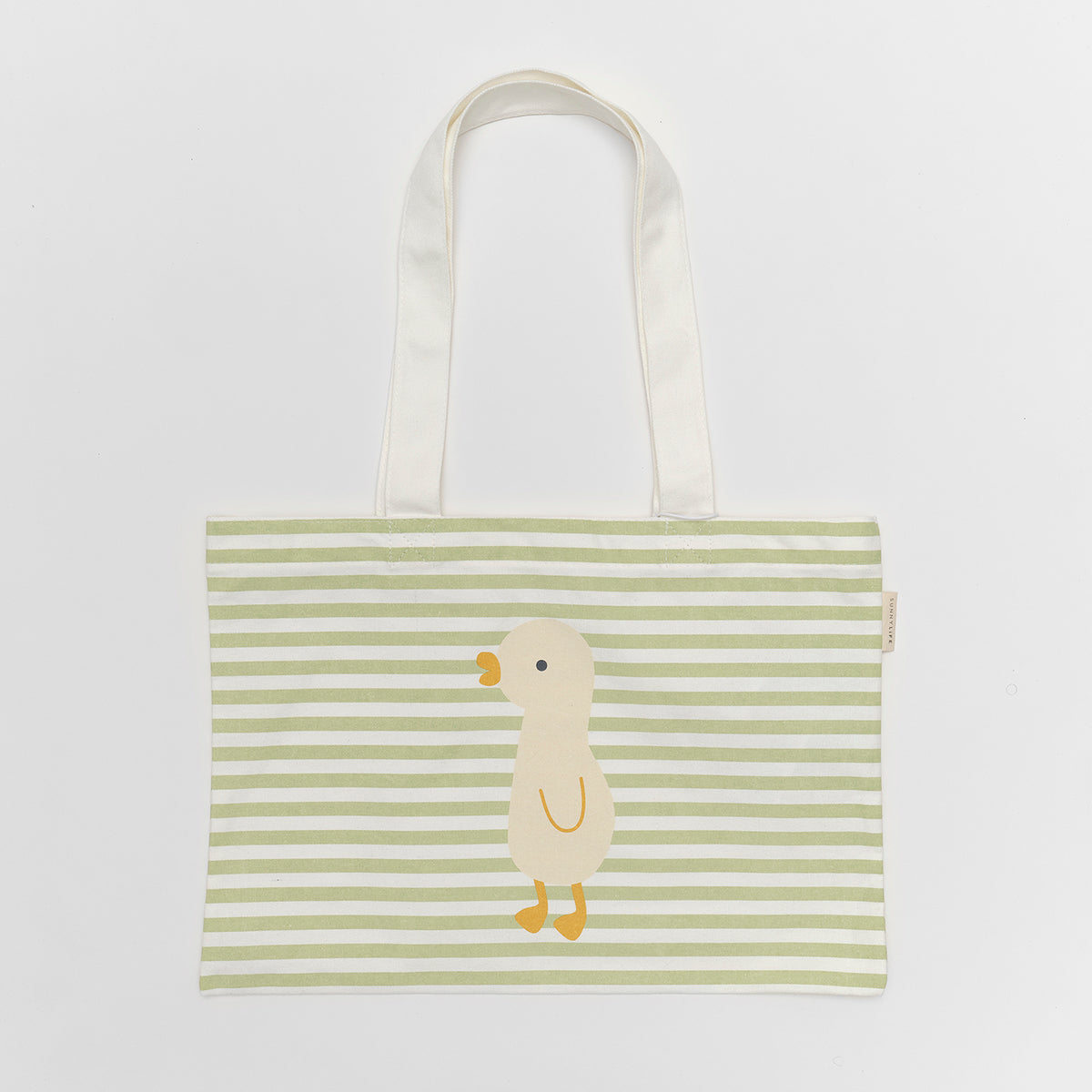 Kinder Canvas Strandtasche Ente Sage Stripes(SS25)