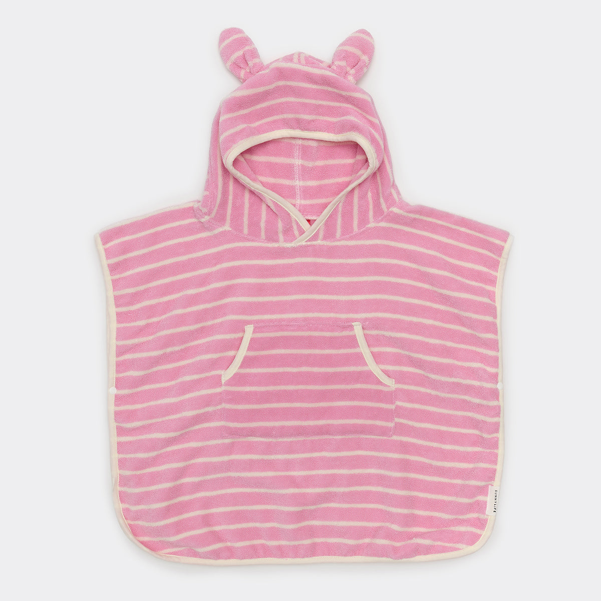 Kapuzenhandtuch für Kinder Cotton Candy Pink Stripe