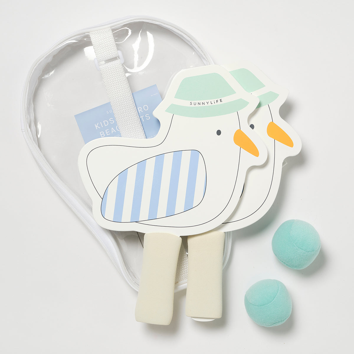 Kinder-Strandschläger mit Klettverschluss Sid die Möve Blue Stripe (SS25)