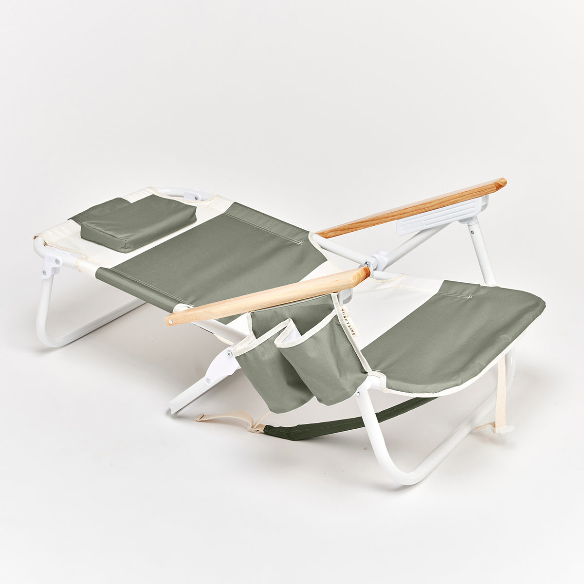 Deluxe Beach Chair Seagrass Sage Block