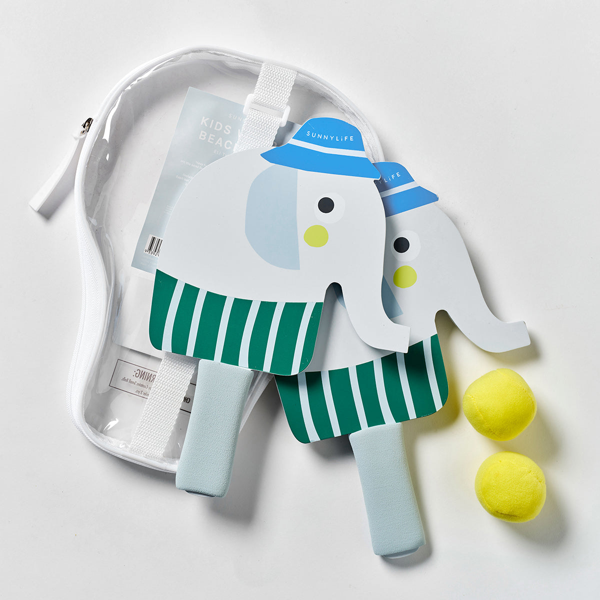 Kids Velcro Beach Bats Eli the Elephant Multi