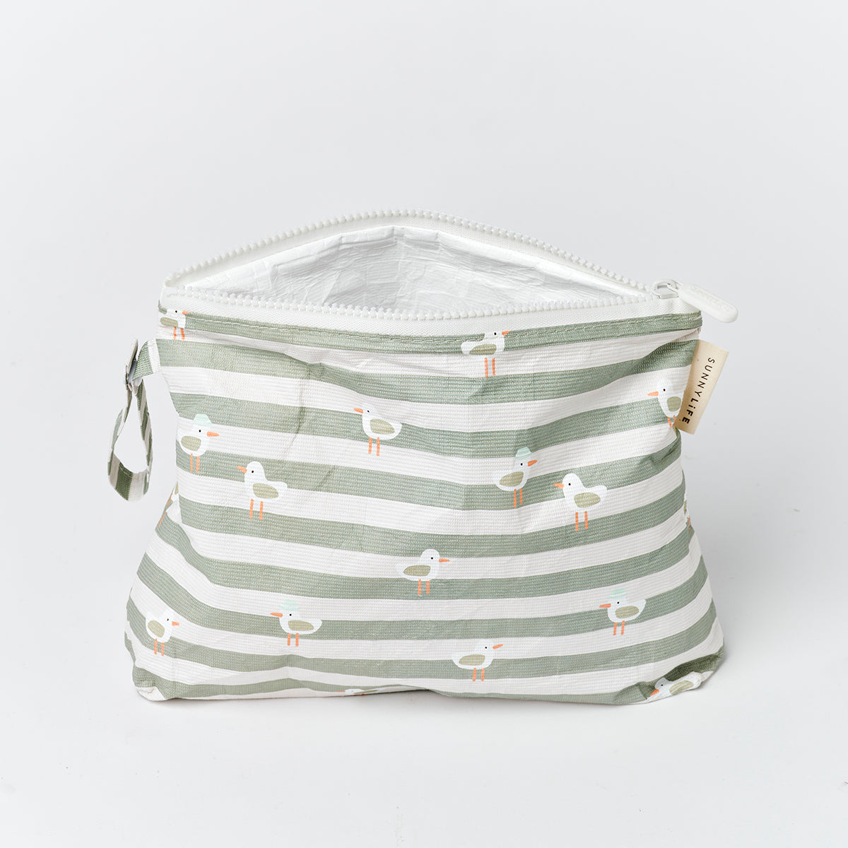 Kids Wet Bag Sammy the Seagull Green Stripe
