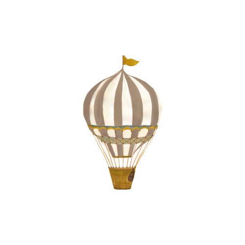 Wandsticker Retro Heissluftballon braun klein