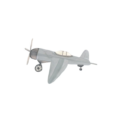 Wandsticker Retro Flugzeug blau