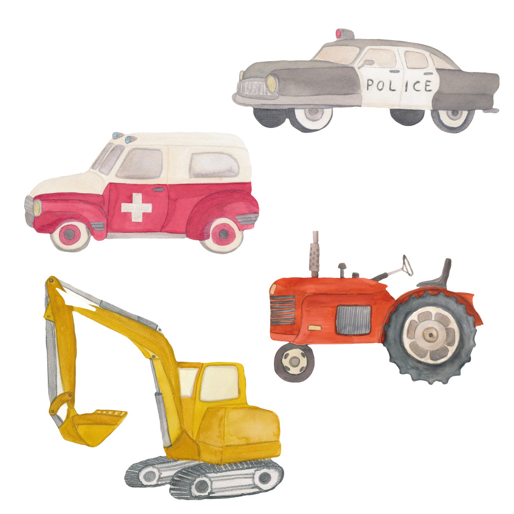 Wandsticker heroes on wheels