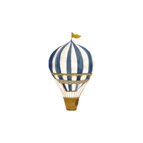 Wandsticker Retro Heissluftballon blau klein