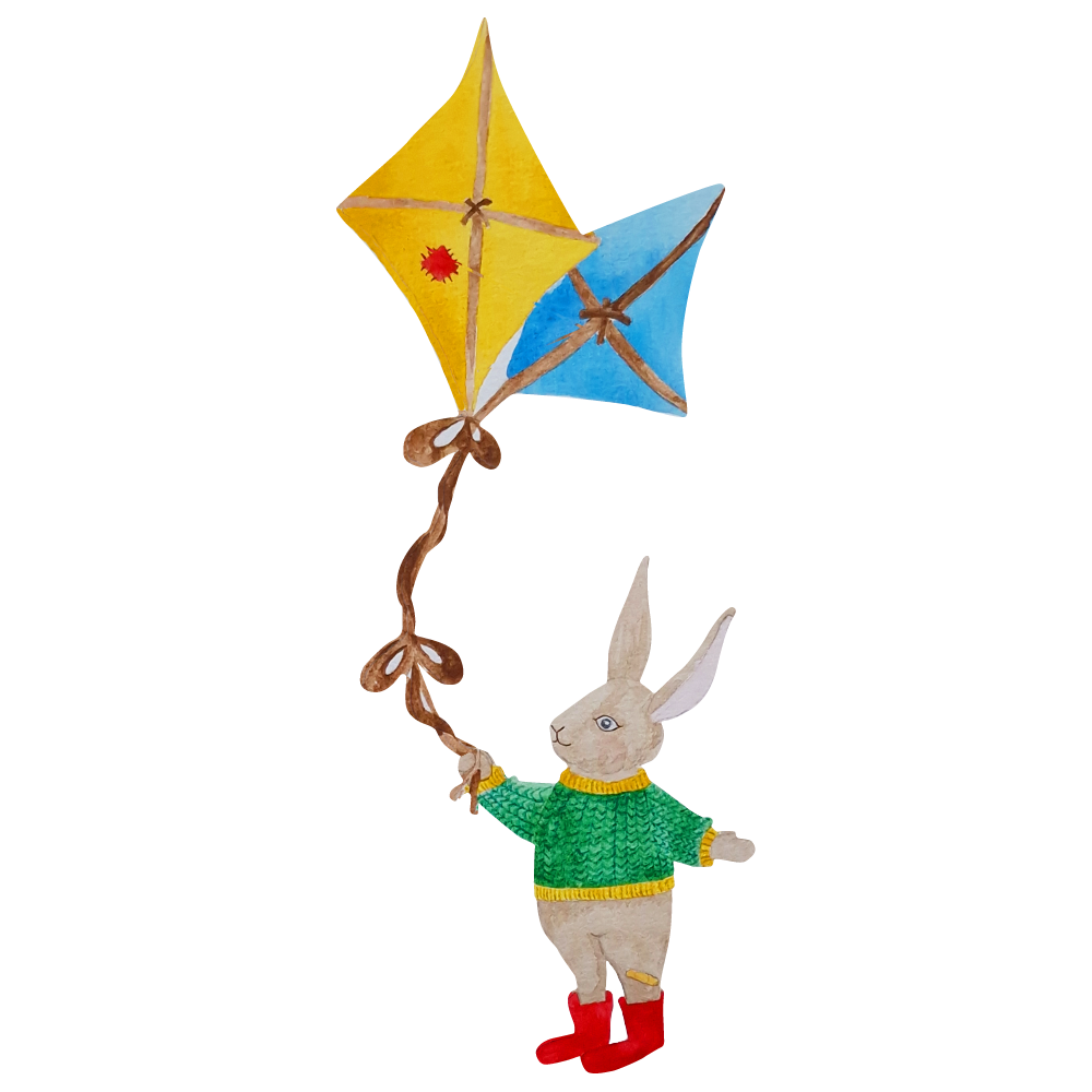 Wandsticker Fliegender Hase