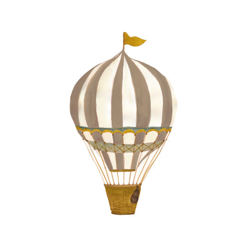 Wandsticker Retro Heissluftballon braun gross