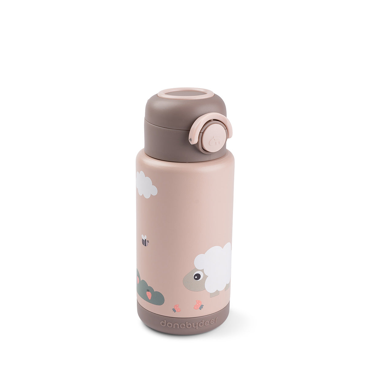 Trinkflasche isoliert Tiny farm Puder