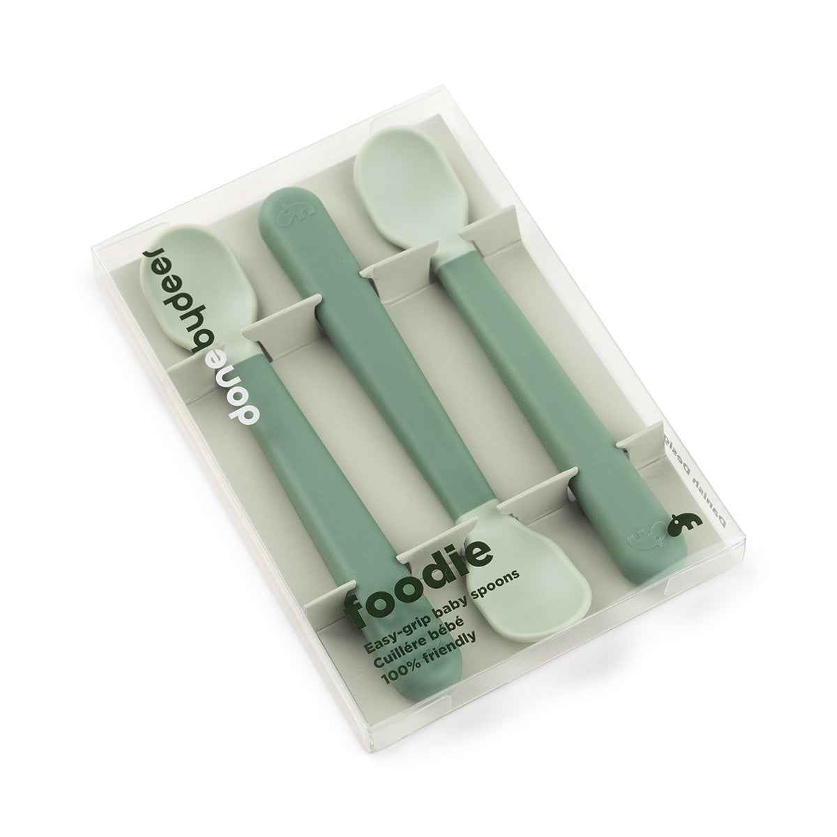 Foodie easy-grip Babylöffel 3-er Pack Grün