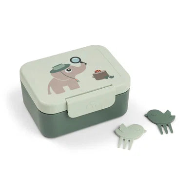 Kleine Snackbox mit Food picks Tiny trails Grün