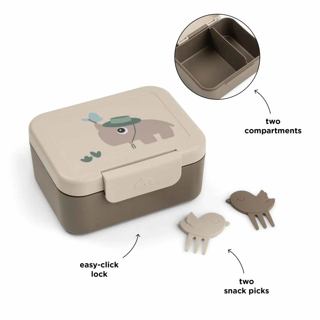 Kleine Snackbox mit Food picks Tiny trails Sand