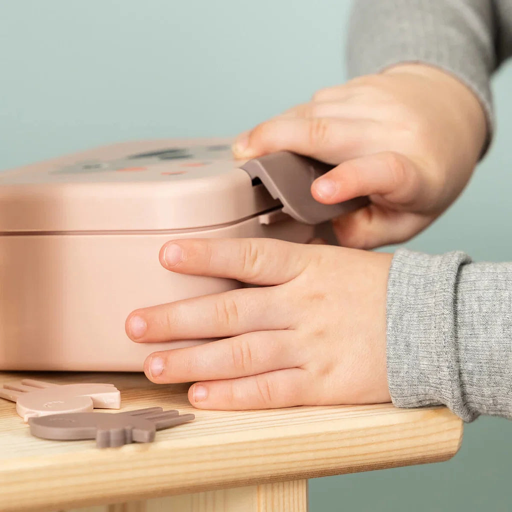 Kleine Snackbox mit Food picks Tiny farm Rosa