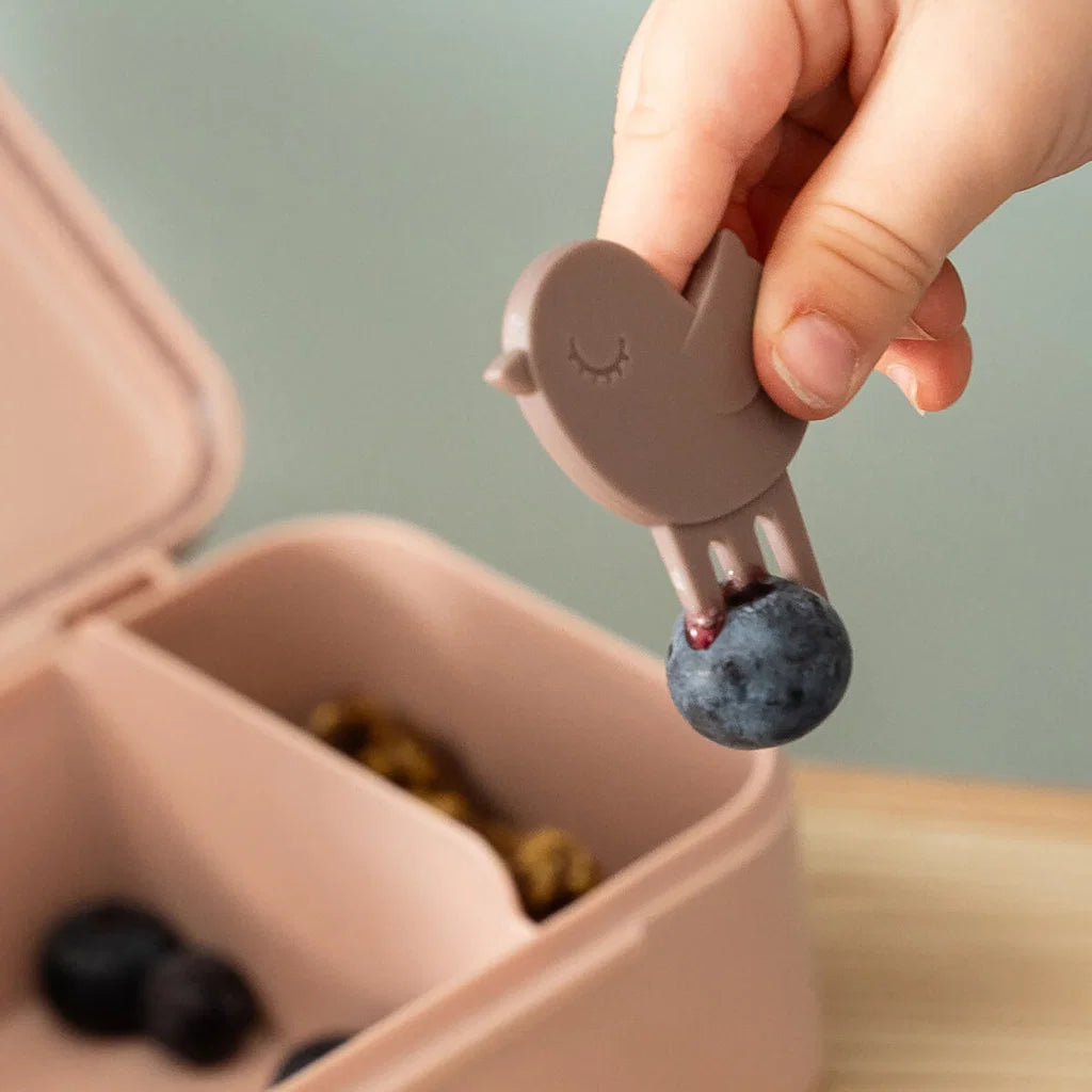 Kleine Snackbox mit Food picks Tiny farm Rosa