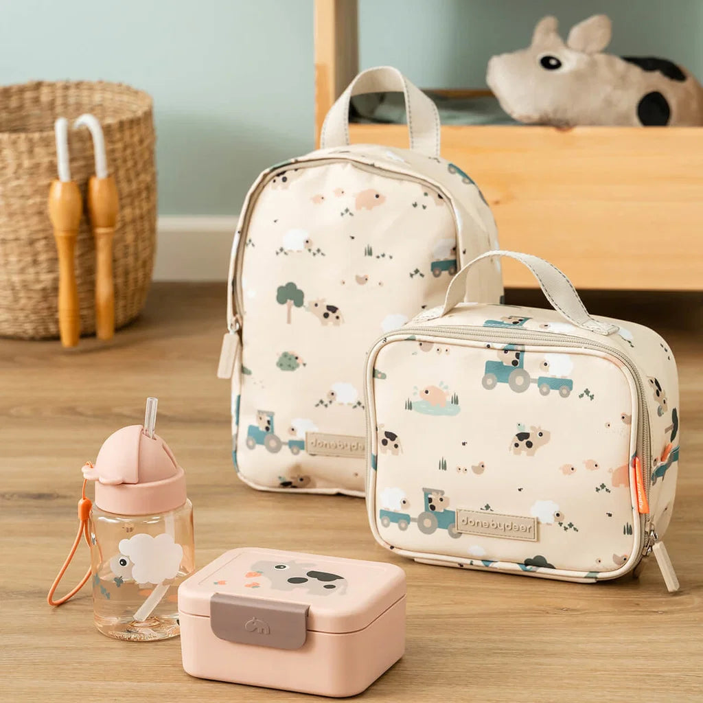 Kleine Snackbox mit Food picks Tiny farm Rosa