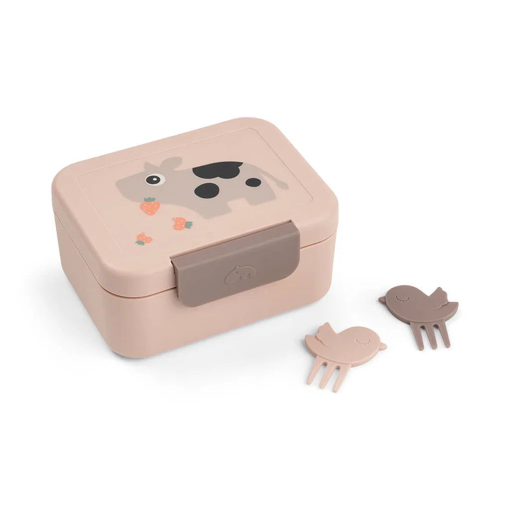 Kleine Snackbox mit Food picks Tiny farm Rosa