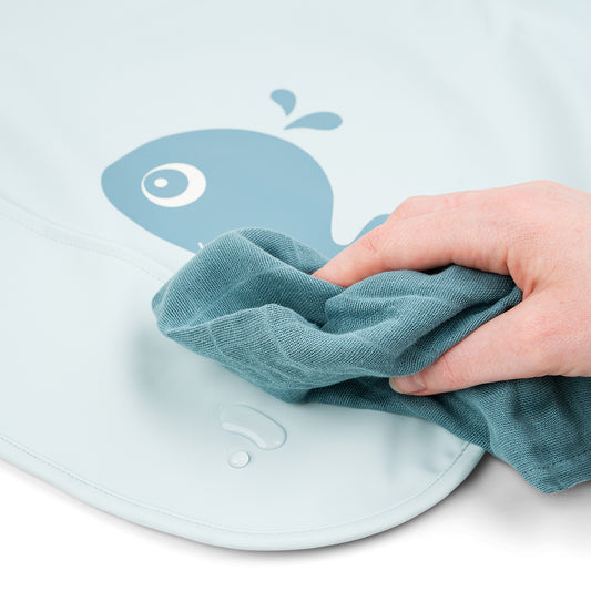 Ärmeltaschen-Lätzchen Wally Blau