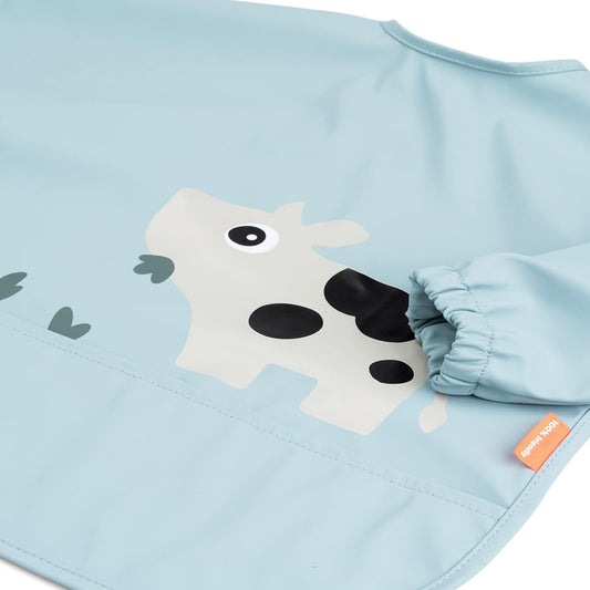 Ärmeltaschen-Lätzchen Tiny farm Blau