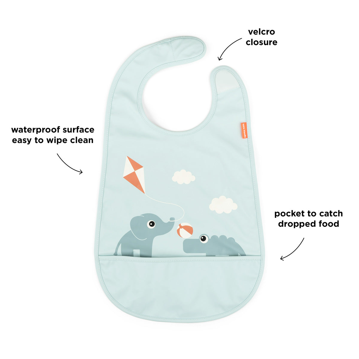 Silikon Lätzchen 2-er Pack Tiny Farm Blau