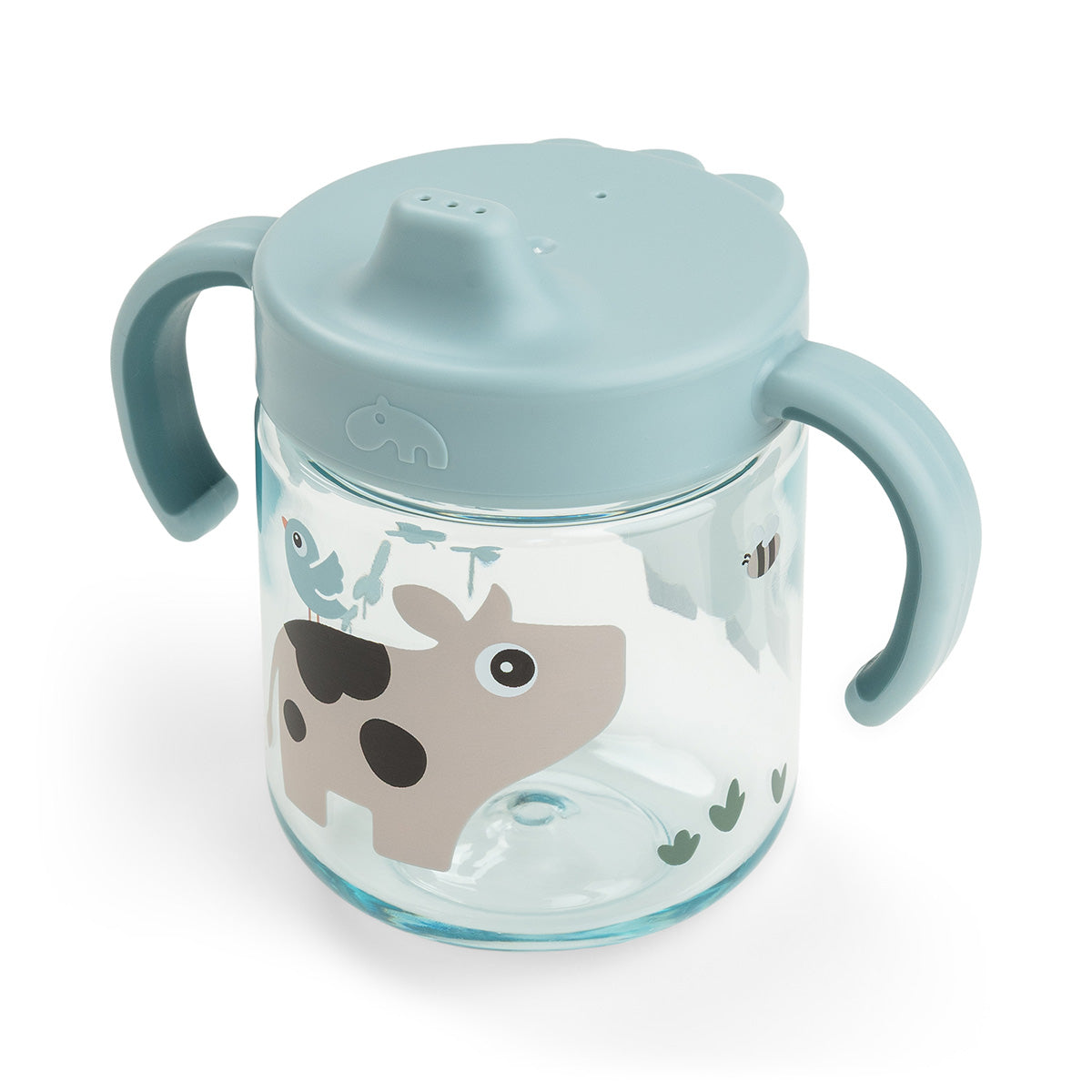 Schnabelbecher 2 Griffe Tiny farm Blau