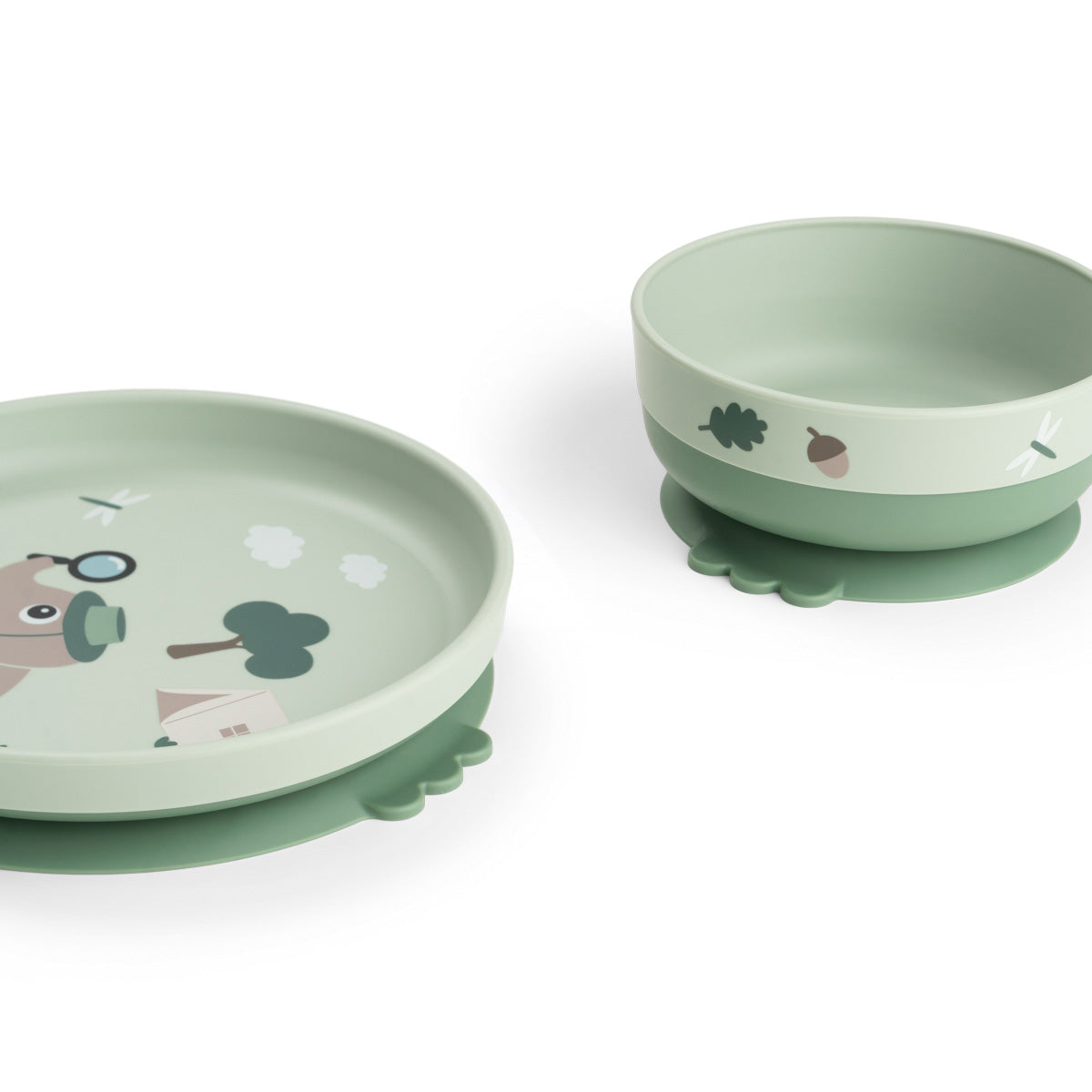Foodie Dinnerset mit 360° Becher Tiny trails Grün