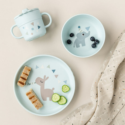 Foodie Geschirr-Set mit Saugfuß Celebration Blau