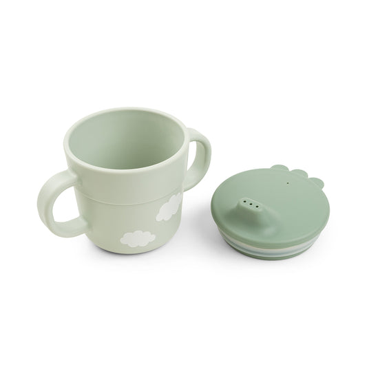 Foodie first meal Geschirr-Set mit Saugf Happy clouds Grün