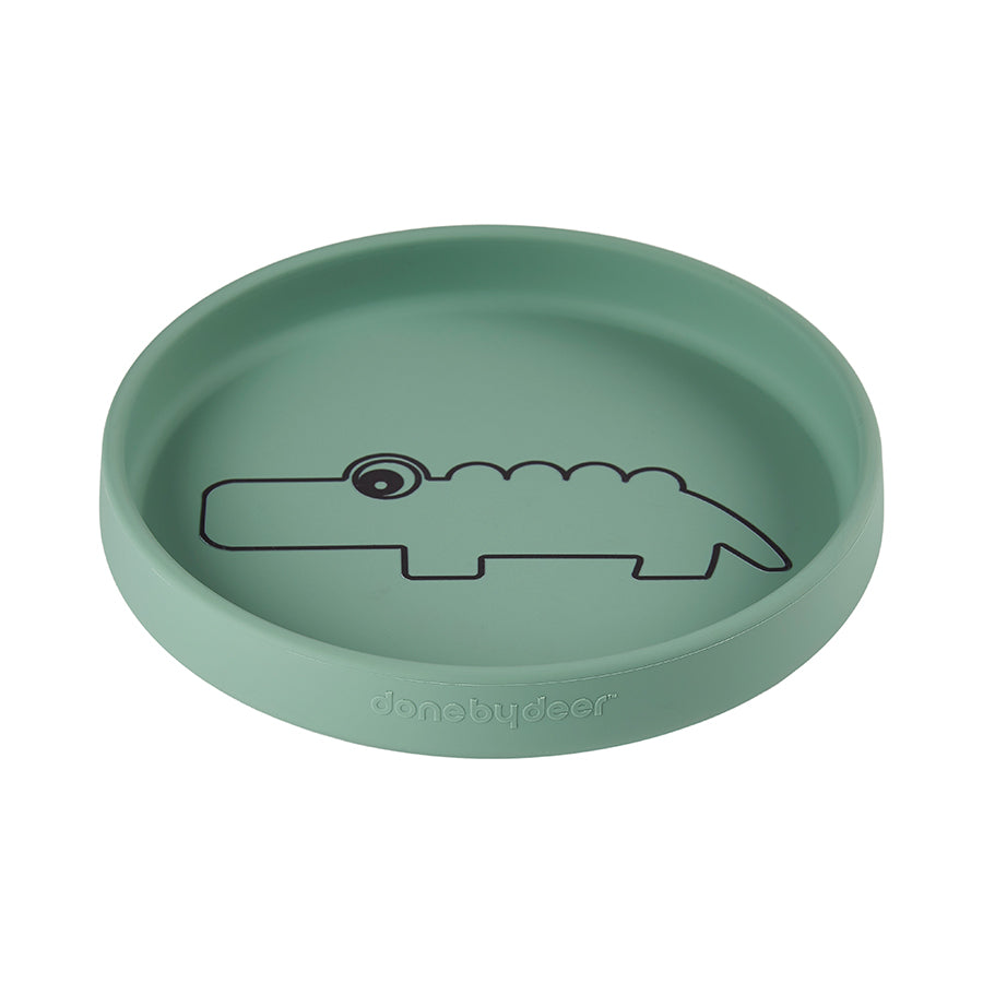 Silikon Teller Croco Grün