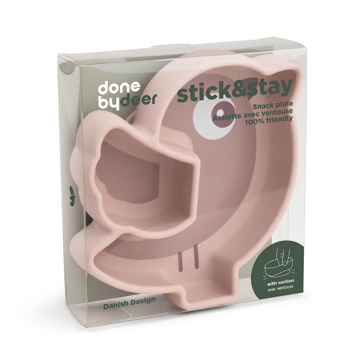 Silikon Stick&Stay Snackteller Birdee Rosa