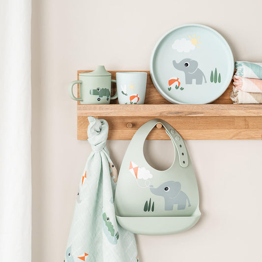 Stick&Stay Silikonteller Playground Blau