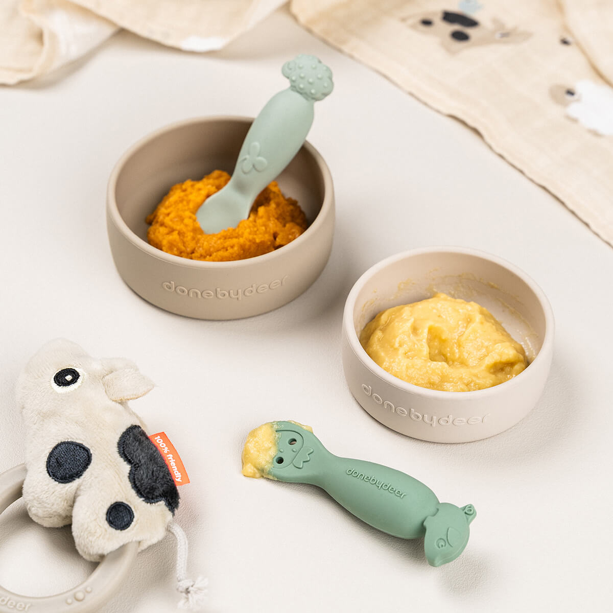 Silikonschüssel 2-er Set Sheepy Sand