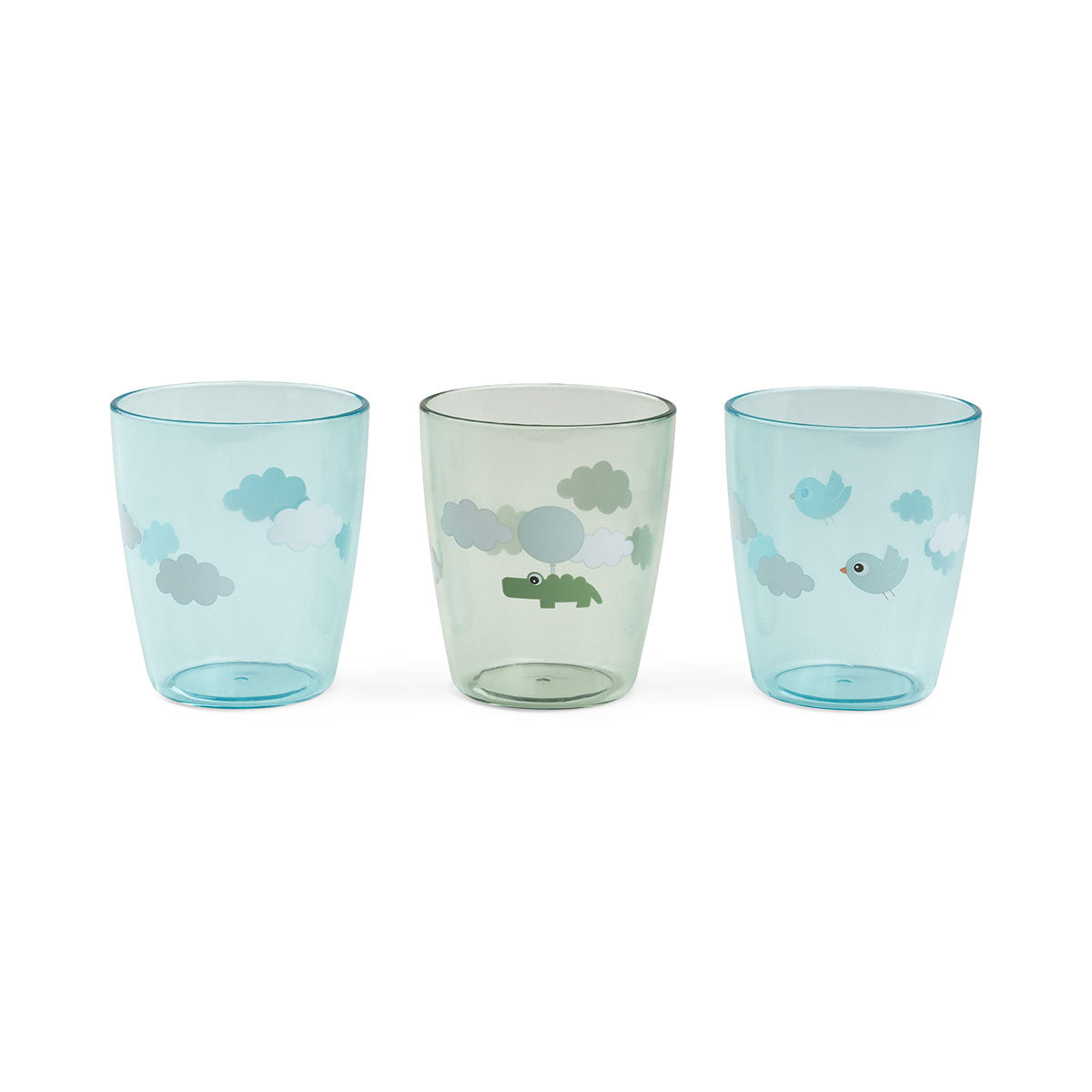 Yummi mini Glas 3-er Pack Happy clouds Grün